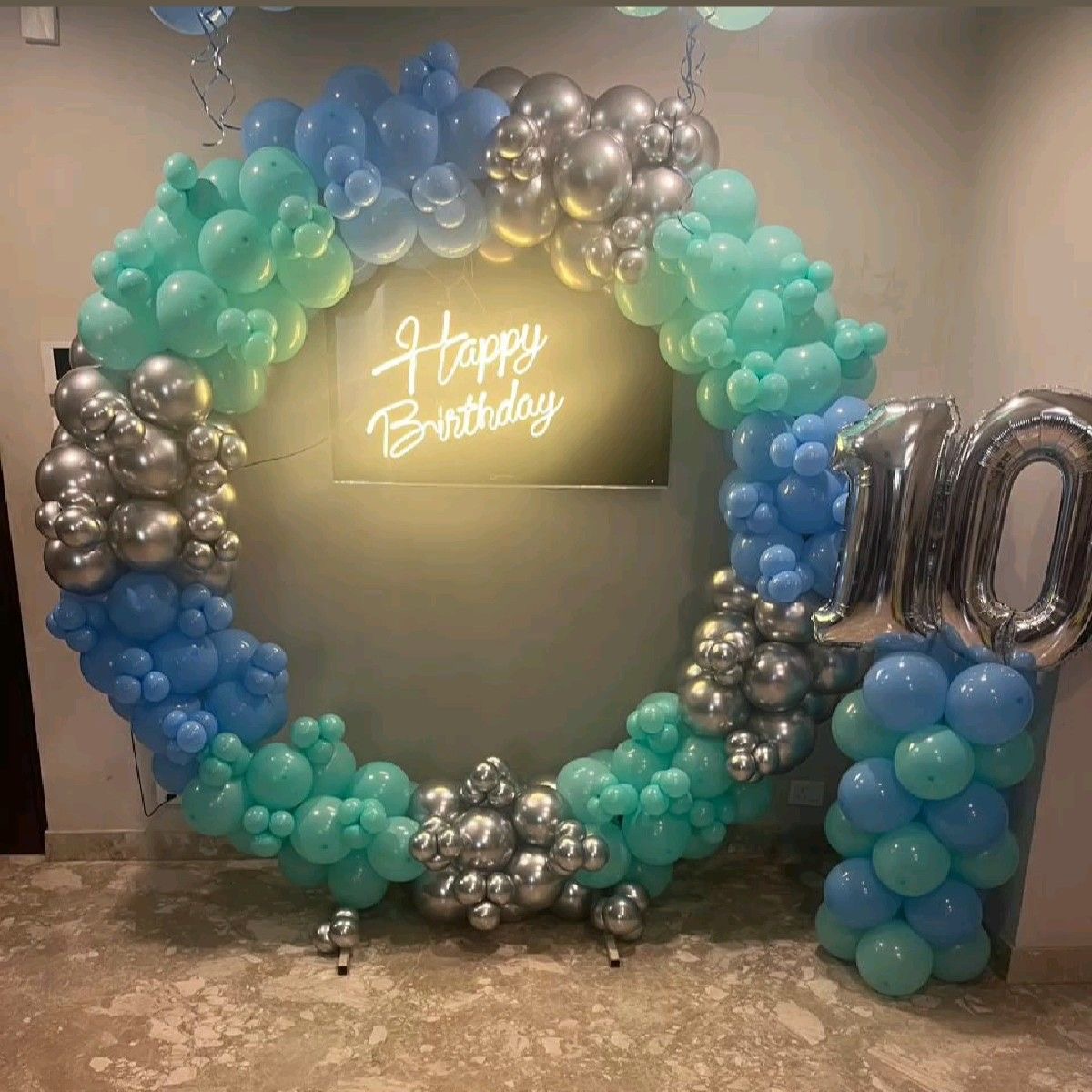 Pastel Silver Ring Birthday Decoration