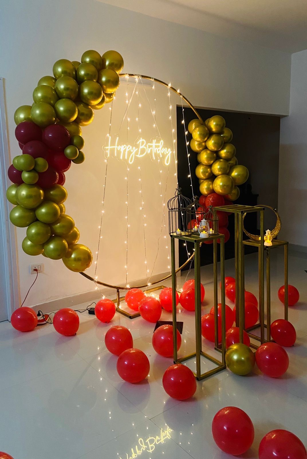 Golden Ring Romantic Birthday Decoration