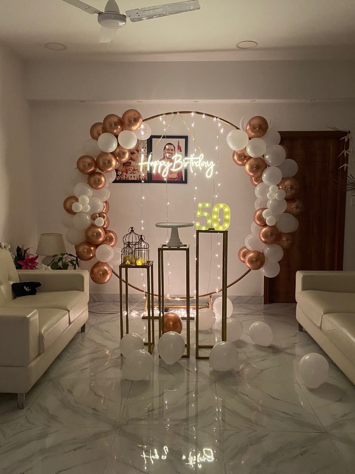Rose Gold Milestone Birthday Decoration