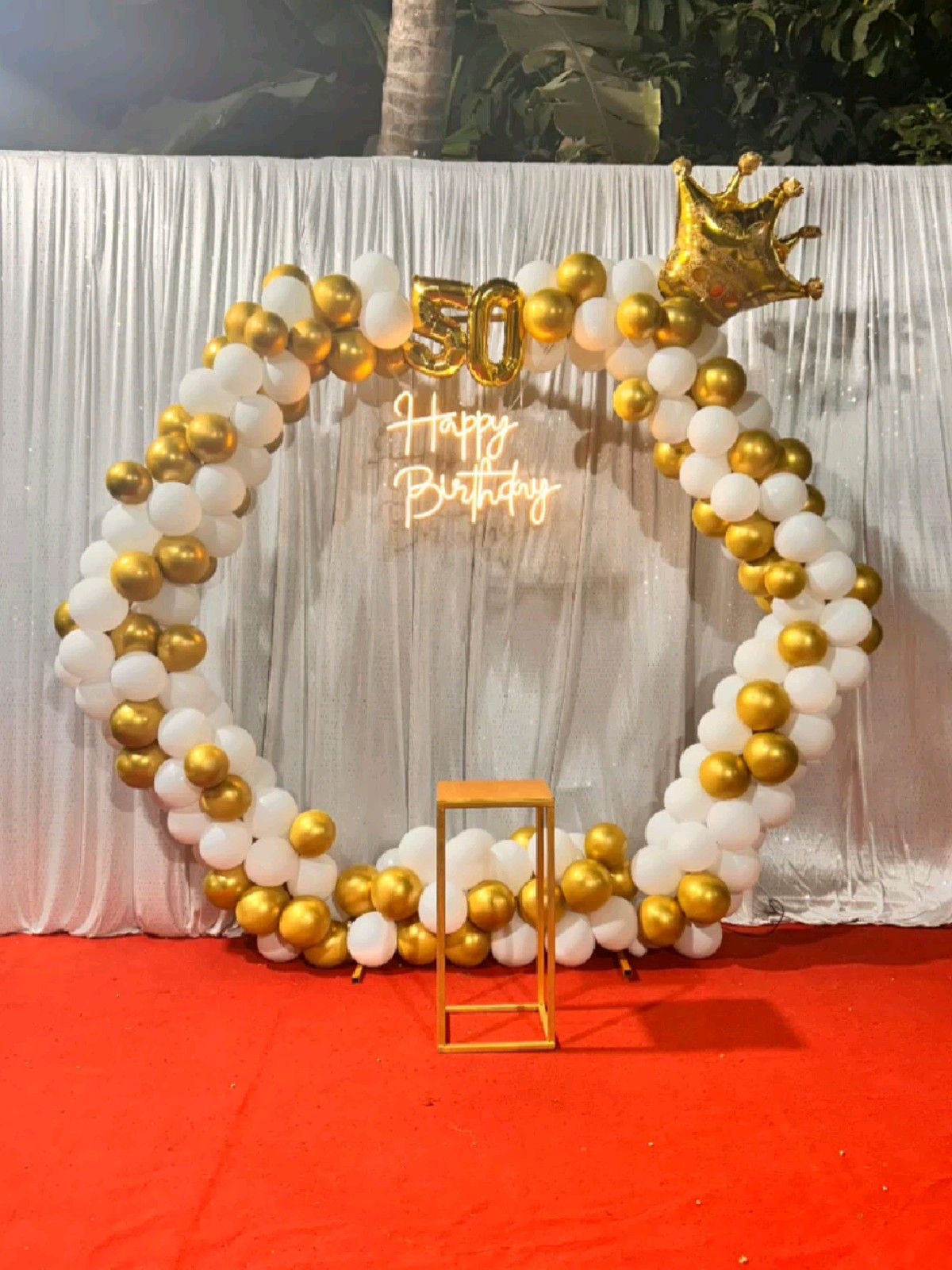 Gold White Milestone Birthday Decoration