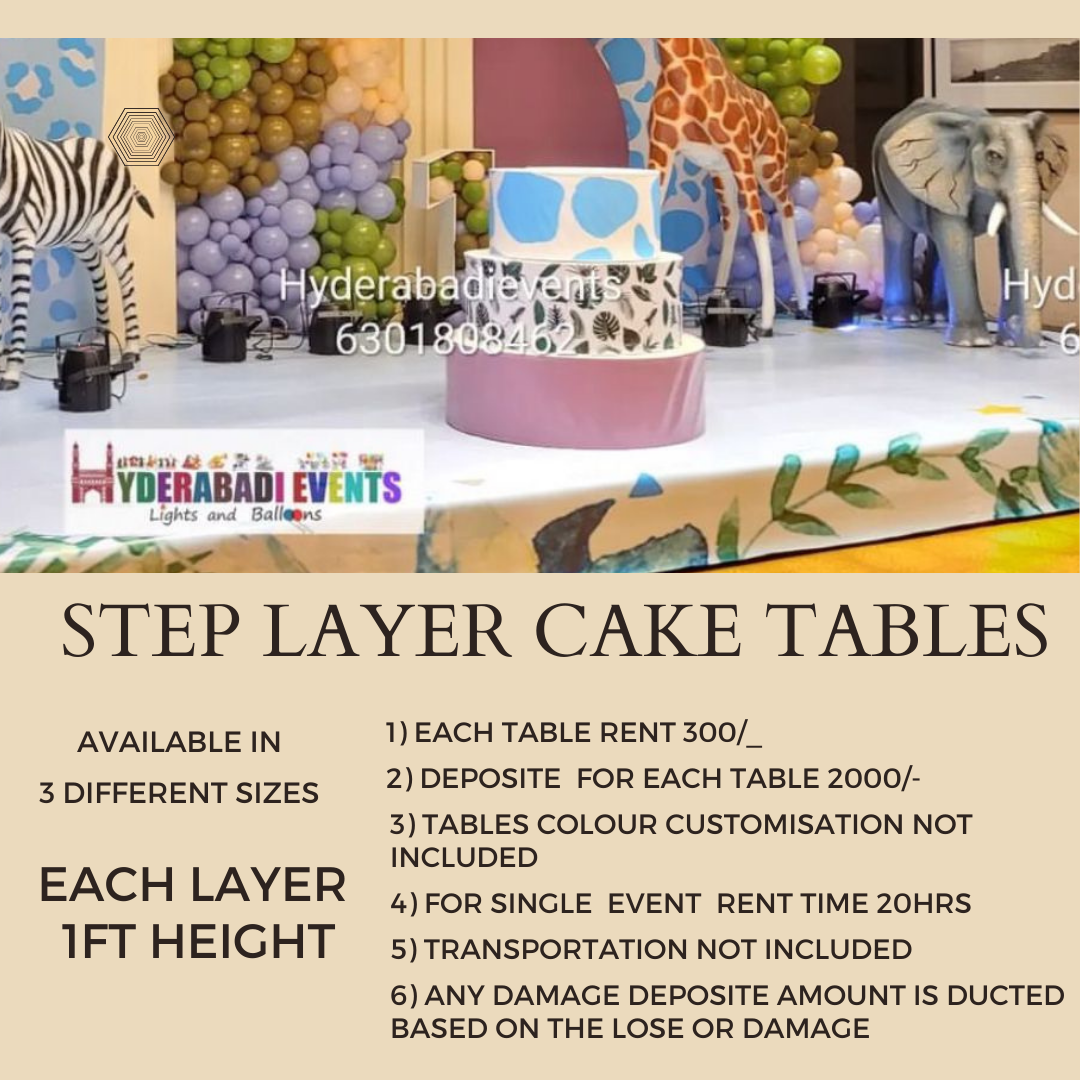 Step Layer Cake Table For Rent Available