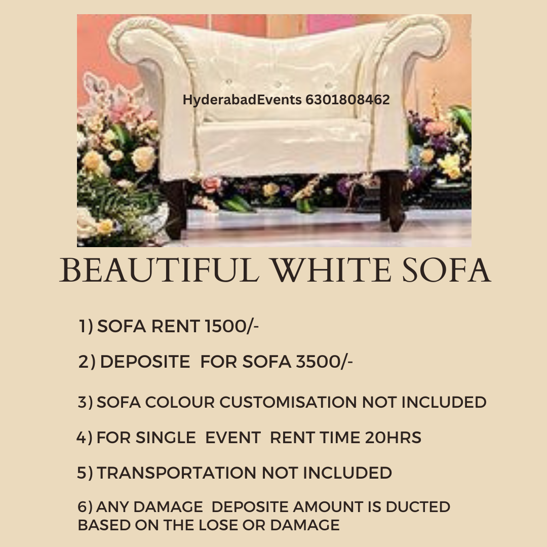 Pure White Single Sofa Rent Available
