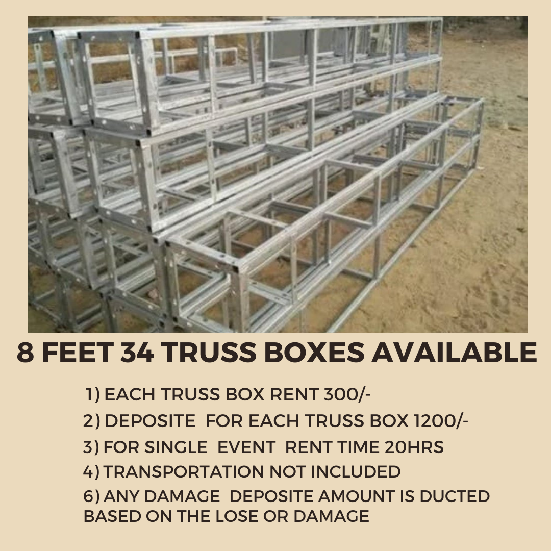 8 Feet 34 Truss Boxes Rent Available