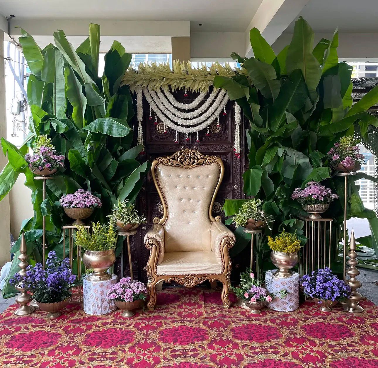 Royal Banana Leaf Sreemantham Chair Decoration