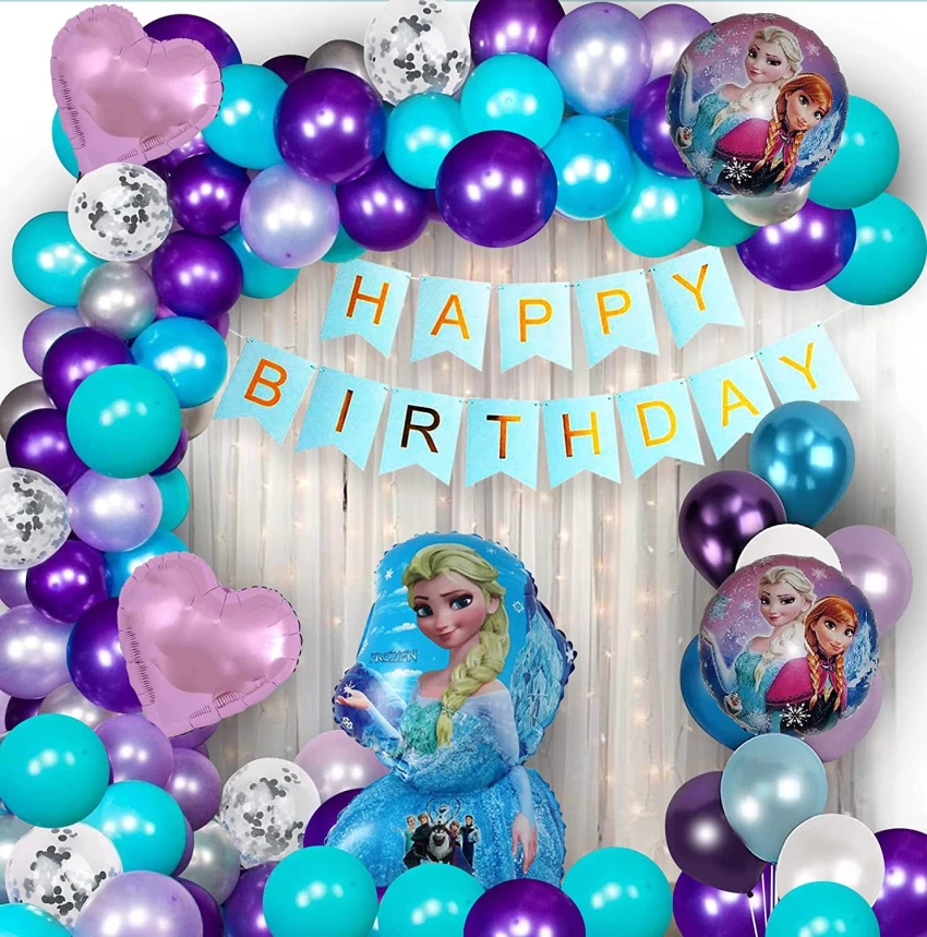 Simple Frozen Theme Balloon Decoration For Wall House Party