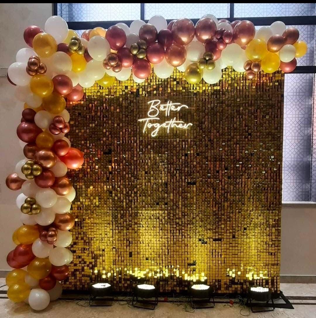 Gold Sequin Birthday Decoration Backdrop