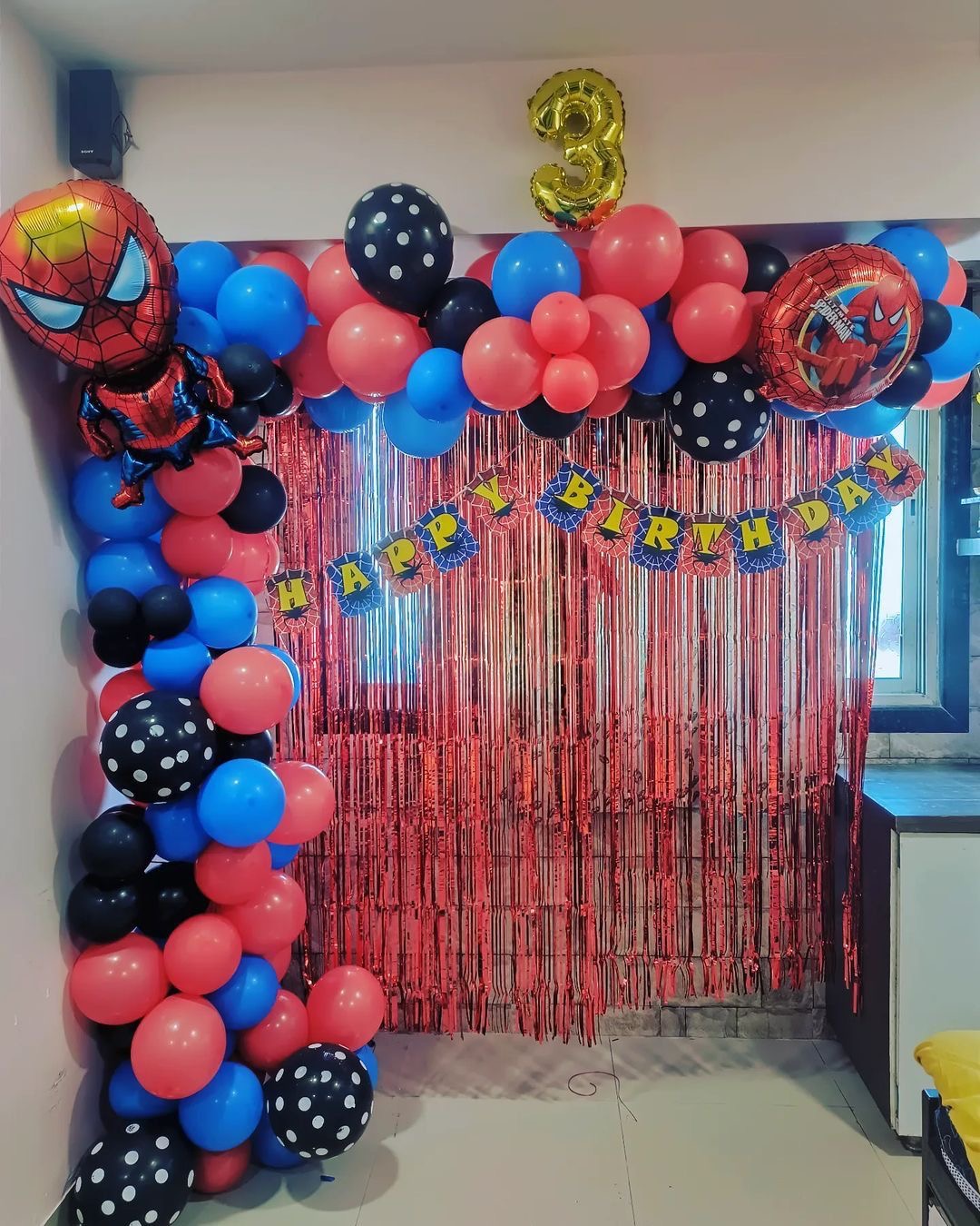 Spiderman Theme Kids Birthday Decoration