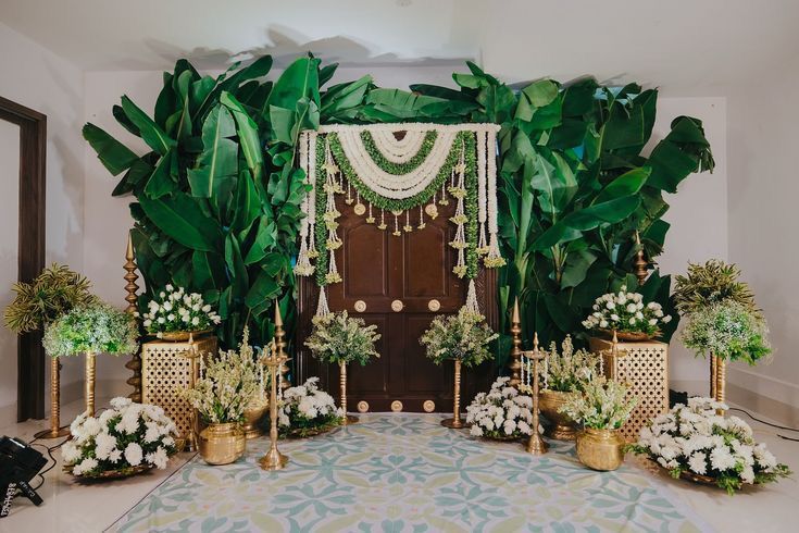 Traditional Home Seemantham Entrance Decoration