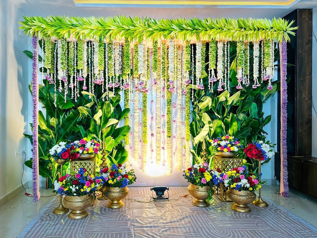 Premium Green Floral Hanging Seemantham Decoration