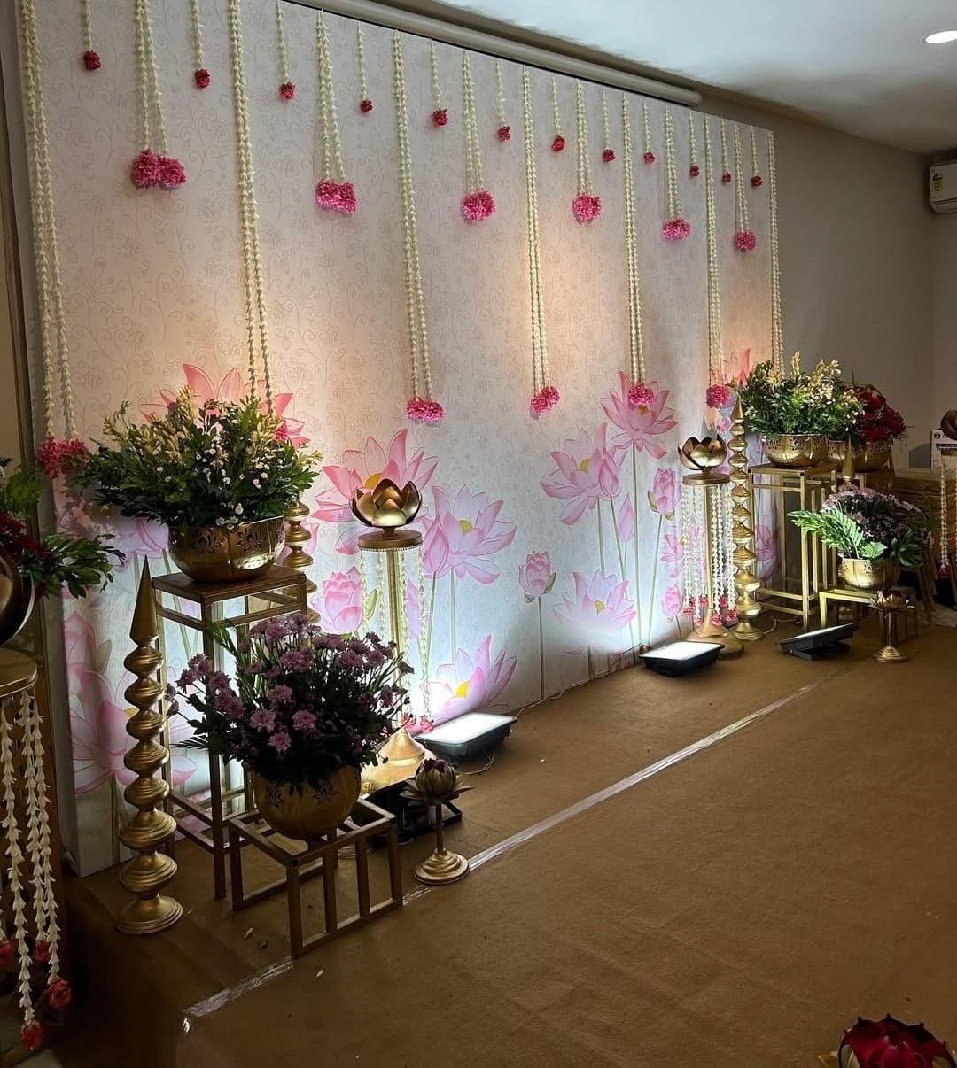 White and Pink Minimal Floral Backdrop